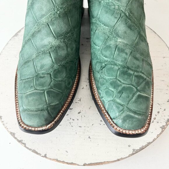 NEW Rod Patrick Mens Cowboy Boots 13.5AAA Green Alligator Western French Toe - Picture 7 of 14